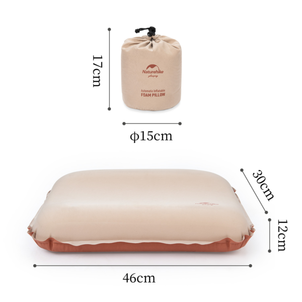 Naturehike Serie-Tofu almohada inflable automática 3D, protección para el cuello, ultraligera, para acampar al aire libre