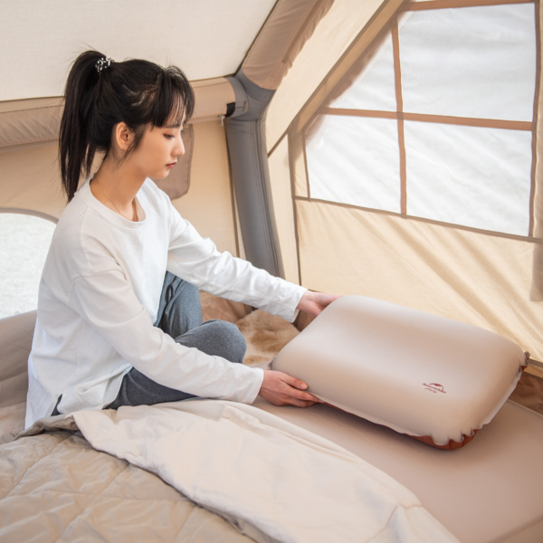 Naturehike Serie-Tofu almohada inflable automática 3D, protección para el cuello, ultraligera, para acampar al aire libre