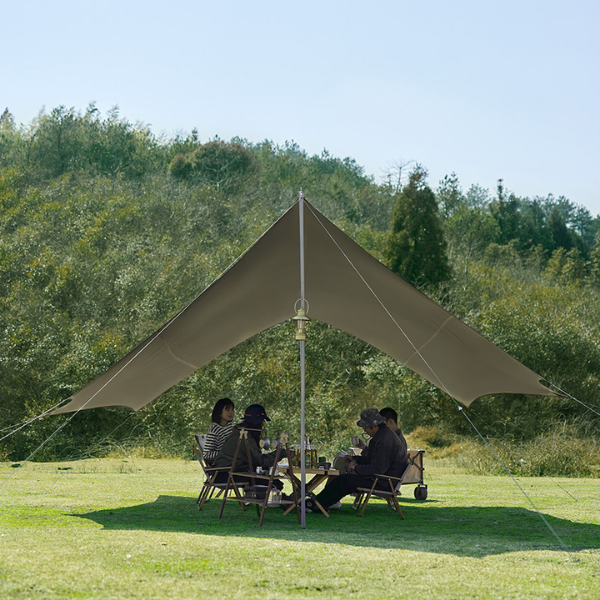 Naturehike Glacier 2.0 150D Toldo, protector solar de caucho negro titanio y toldo octogonal impermeable con postes de tienda