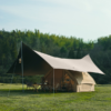 Naturehike Glacier 2.0 150D Toldo, protector solar de caucho negro titanio y toldo octogonal impermeable con postes de tienda