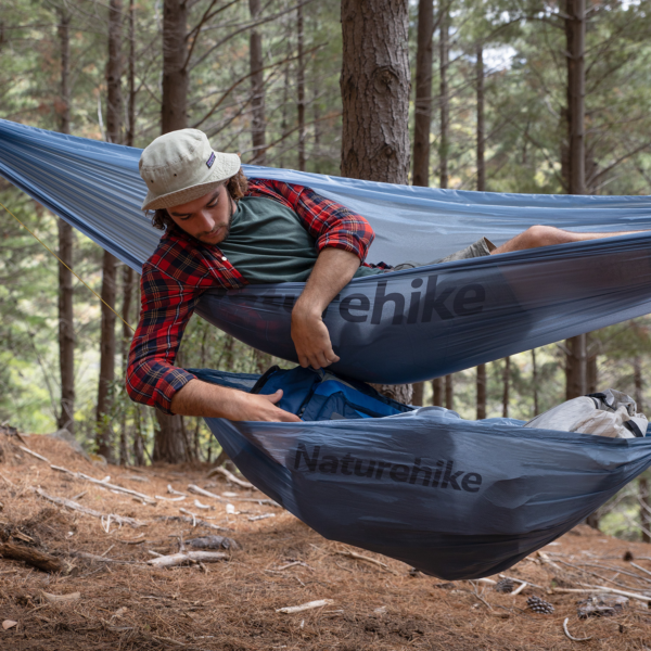 Naturehike Serie-ASUKA Hamaca portátil  para 1 persona, 30 nailon transpirable, peso de rodamiento 265 kg, ultraligero, columpio para campamento, 150 cm, 275g