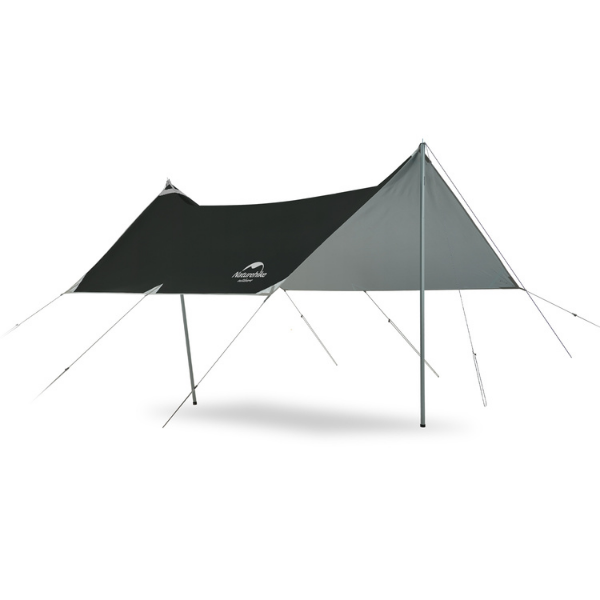 Naturehike Hard Mountain Black Glue Coated Silver, para 4-6 Personas, toldo para acampar, sombra grande, tela de revestimiento de vinilo negro, impermeable UPF50 +