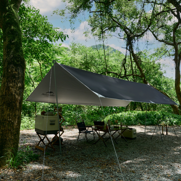 Naturehike Hard Mountain Black Glue Coated Silver, para 4-6 Personas, toldo para acampar, sombra grande, tela de revestimiento de vinilo negro, impermeable UPF50 +