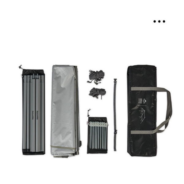 Naturehike Hard Mountain Black Glue Coated Silver, para 4-6 Personas, toldo para acampar, sombra grande, tela de revestimiento de vinilo negro, impermeable UPF50 +