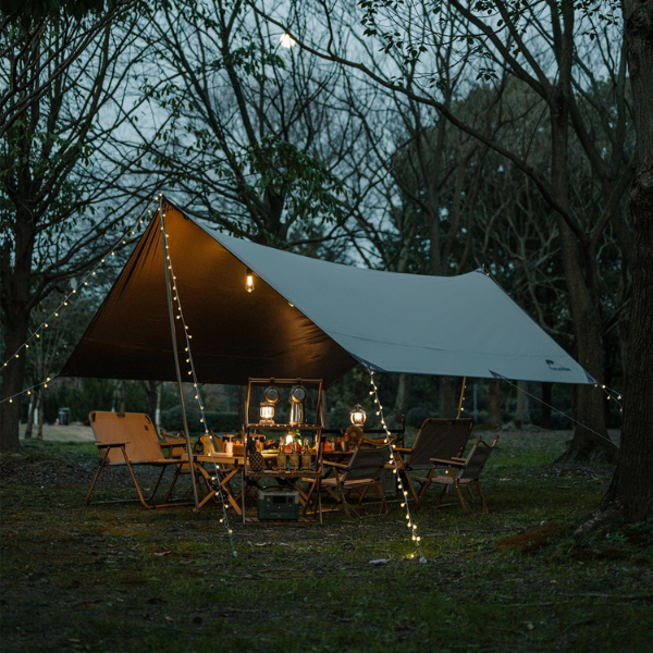 Naturehike Hard Mountain PRO para 4-6 Personas, toldo para acampar, sombra grande, tela de revestimiento de vinilo negro, impermeable UPF50 +