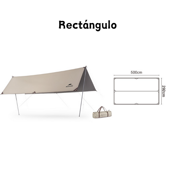 Naturehike Hard Mountain PRO para 4-6 Personas, toldo para acampar, sombra grande, tela de revestimiento de vinilo negro, impermeable UPF50 +