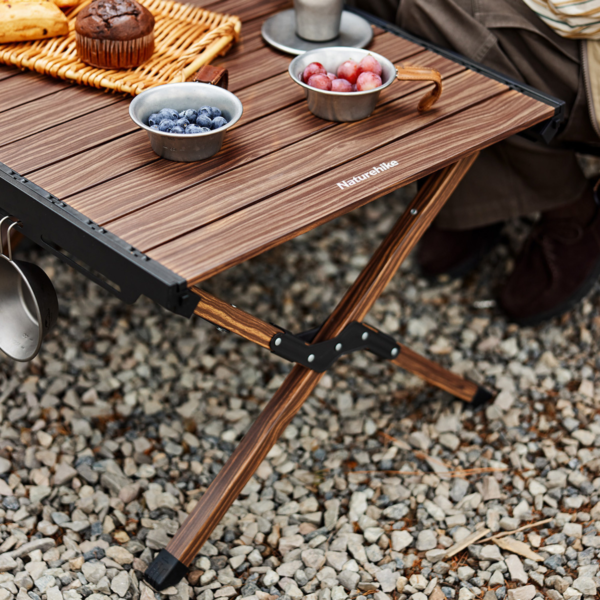 Natruehike Serie-Fangnuo mesa plegable de aleación de aluminio para acampar, mueble portátil para exteriores, barbacoa, jardín, fiesta, comedor, rollo de huevo, 60x125cm