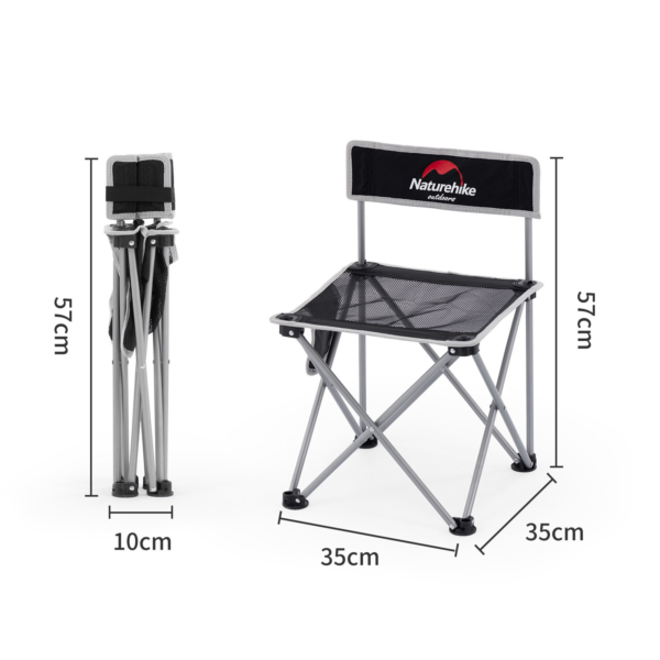 Naturehike NH16J001-J silla plegable portátil para acampar al aire libre, asiento con respaldo para Picnic, silla de pesca, barbacoa,