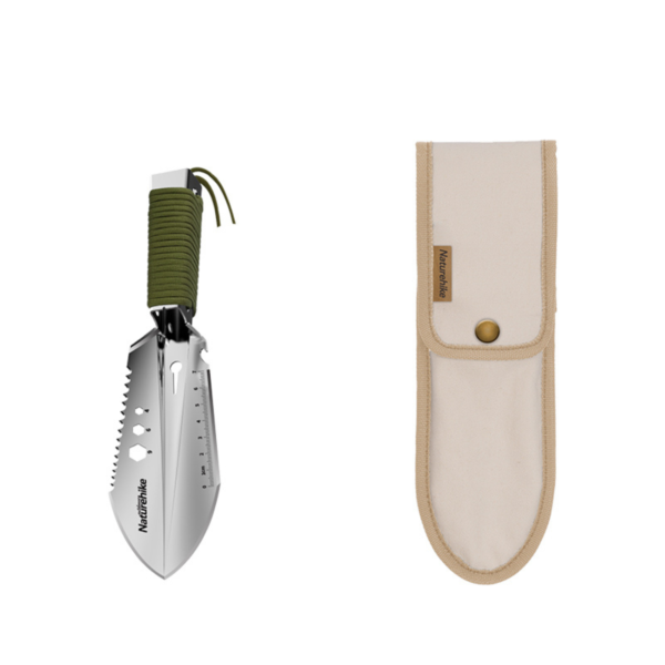 Naturehike Pala portátil de mano multifuncional de acero inoxidable para acampar, herramienta de supervivencia para exteriores, pequeña, multifuncional