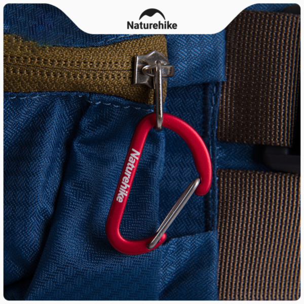 Naturehike Serie-Accesorios Mini Mosquetón para exteriores (Par) , hebillas colgantes, mosquetón de tipo D, hebilla para botella de agua, tienda de campaña, 4cm, llavero multiusos