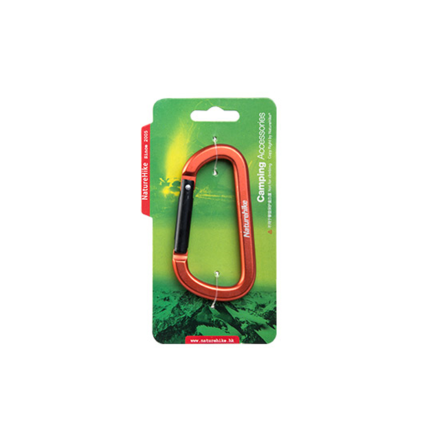 Naturehike Serie-Accesorios Mosquetón de campaña tipo D, 8cm, hebilla colgante multifuncional tipo 8 D sin cerradura, mochila, hebilla colgante rápida, llavero de viaje para acampar