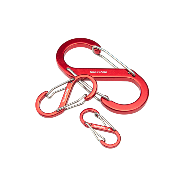 Naturehike Serie-Accesorios Mosquetón de montañismo en forma de S para acampar, llaveros de aluminio con hebilla colgante, correa de hombro para bolso de conexión multifuncional