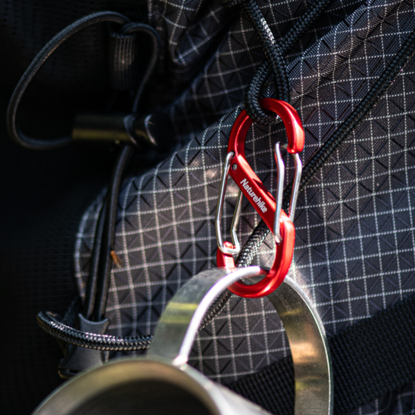 Naturehike Serie-Accesorios Mosquetón de montañismo en forma de S para acampar, llaveros de aluminio con hebilla colgante, correa de hombro para bolso de conexión multifuncional