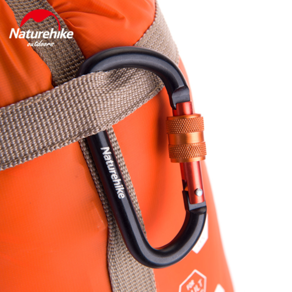 Naturehike Serie-Accesorios Mosquetón tipo D 8CM con cerradura, colgante para botella de agua, accesorios de hebilla de anillo multifuncional, para tienda de campaña