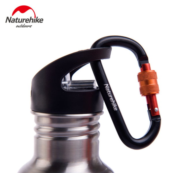 Naturehike Serie-Accesorios Mosquetón tipo D 8CM con cerradura, colgante para botella de agua, accesorios de hebilla de anillo multifuncional, para tienda de campaña
