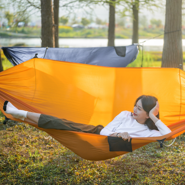 Naturehike Serie-Flyingboat hamaca con barra de flexión para camping, hamaca antideslizante, gran espacio, ocio, doble cuna, cama oscilante para acampar