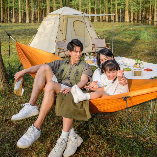 Naturehike Serie-Flyingboat hamaca con barra de flexión para camping, hamaca antideslizante, gran espacio, ocio, doble cuna, cama oscilante para acampar
