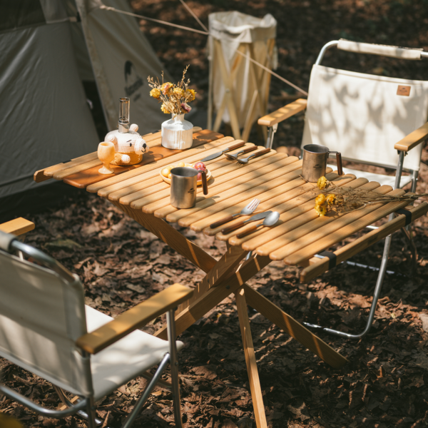 Naturehike Serie-Mo (Dining table ) mesa plegable portátil para exteriores, mesa con apertura rápida para acampar, Picnic, barbacoa, playa, jardín, mesa de comedor de madera roble