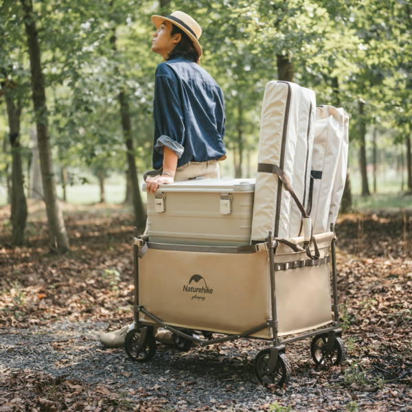 Naturehike Serie-Qingqi TC07 carrito plegable multifuncional para exteriores, con gran capacidad de carga, equipo portátil para campamento, con techo,