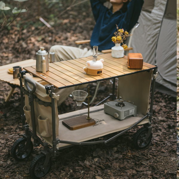 Naturehike Serie-Qingqi TC07 carrito plegable multifuncional para exteriores, con gran capacidad de carga, equipo portátil para campamento, con techo,