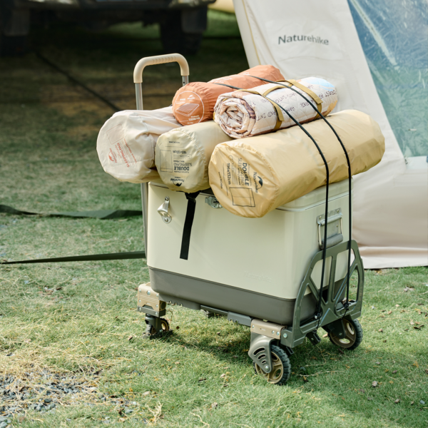 Naturehike Serie-Qingyan carrito múltiples de acampada plegable, carrito de mano con ruedas extraíbles, equipo de alta resistencia, con capacidad de carga 120kg