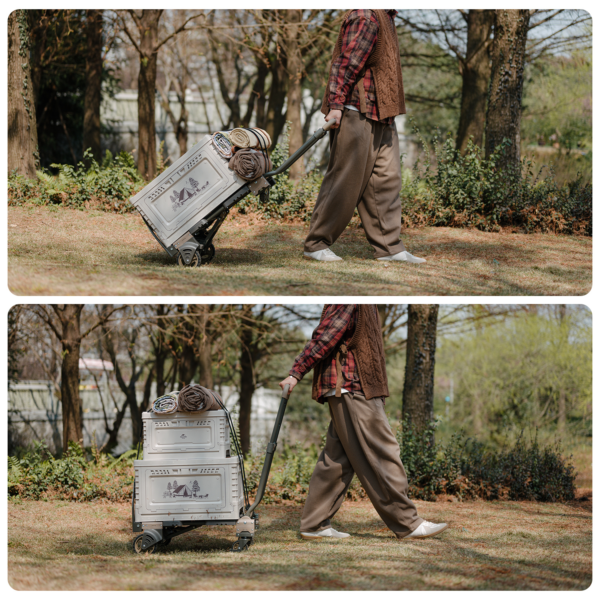 Naturehike Serie-Qingyan carrito múltiples de acampada plegable, carrito de mano con ruedas extraíbles, equipo de alta resistencia, con capacidad de carga 120kg