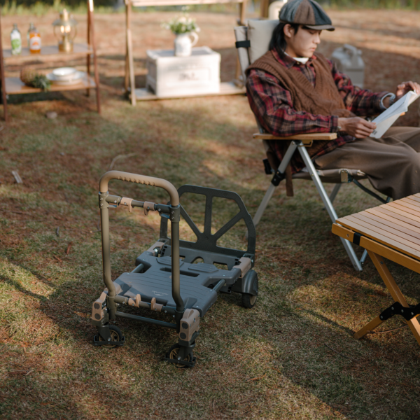 Naturehike Serie-Qingyan carrito múltiples de acampada plegable, carrito de mano con ruedas extraíbles, equipo de alta resistencia, con capacidad de carga 120kg