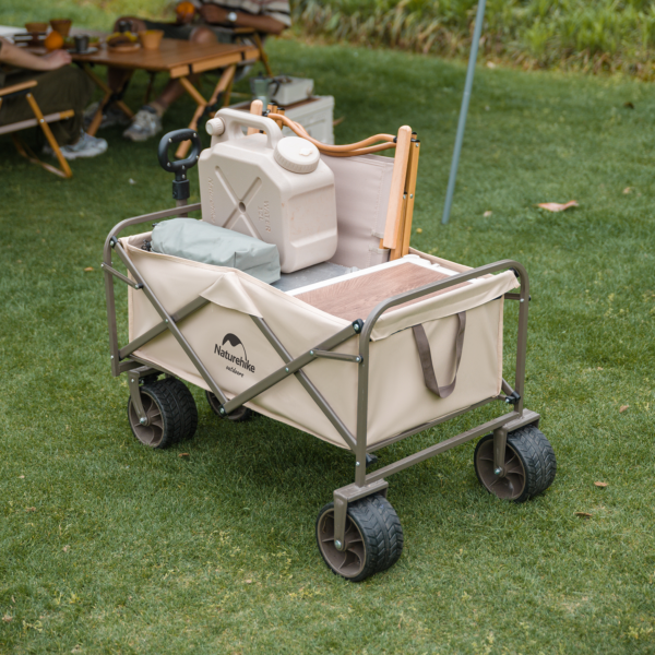 Naturehike Serie-Qingying 2.0 con gran ruedas carrito plegable de gran capacidad, carretilla portátil de gran capacidad de carga de 160L, 120KG, Con cuatro ruedas Off-Road y frena, para acampar, Picnic