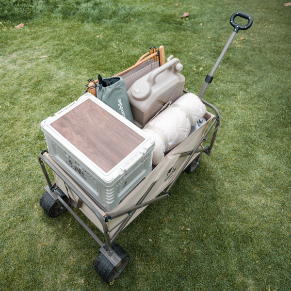 Naturehike Serie-Qingying 2.0 con gran ruedas carrito plegable de gran capacidad, carretilla portátil de gran capacidad de carga de 160L, 120KG, Con cuatro ruedas Off-Road y frena, para acampar, Picnic