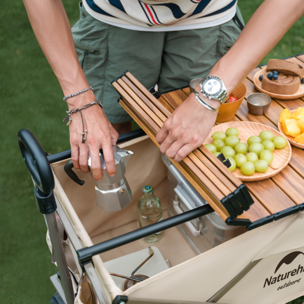 Naturehike Serie-Qingying 2.0 con gran ruedas carrito plegable de gran capacidad, carretilla portátil de gran capacidad de carga de 160L, 120KG, Con cuatro ruedas Off-Road y frena, para acampar, Picnic