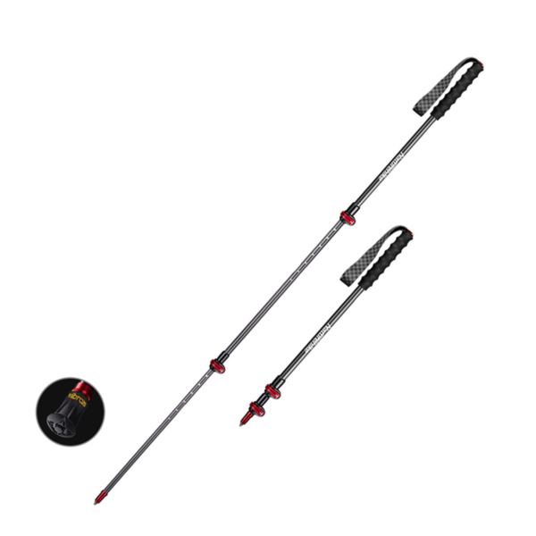 Naturehike  Serie-ST10 bastón de trekking de fibra de carbono ultraligero para exteriores, 3 secciones, portátil,