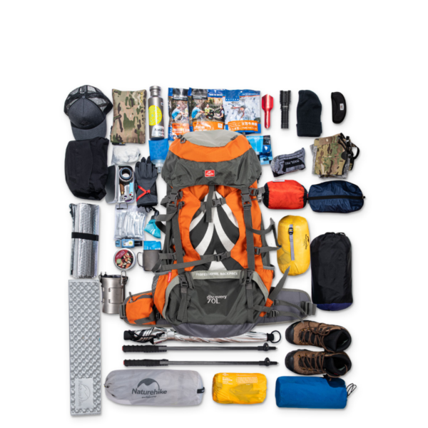 Naturehike Serie-Tanfeng B70, mochila de la montaña con capacidad 70 litros para acampar, bolsa de viaje con marco de aleación de aluminio, cubierta impermeable