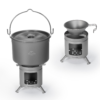 Naturehike Serie-Titanio Mini estufa de leña, quemador, horno de titanio, brasero, utensilios de cocina para acampar, diámetro Olla portátil ligera de 5-20cm