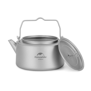 Naturehike Serie-Titano Hervidor de agua de titanio ultraligero, vajilla para exteriores, hervidor de agua para acampar, Picnic, cafetera portátil, Juego de tetera