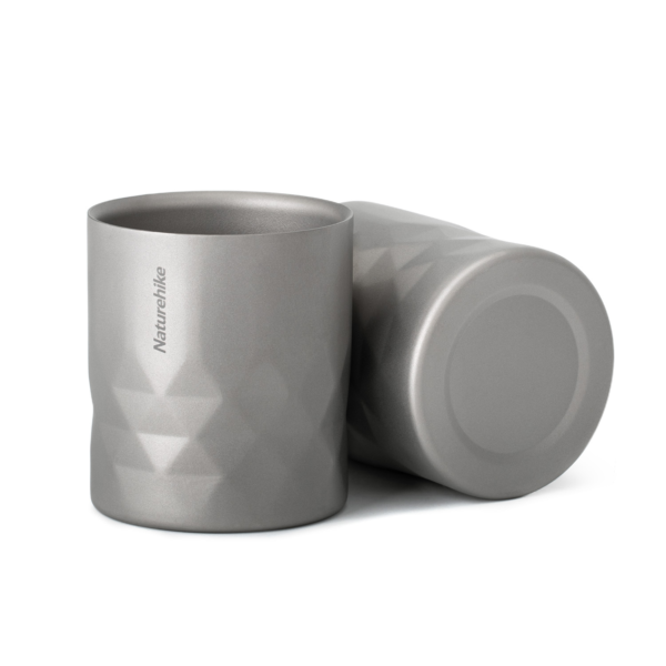 Naturehike Serie-Titano Taza de titanio ultraligera para acampada, tasa portátil de alta capacidad de 280ml, para viaje y aire libre.