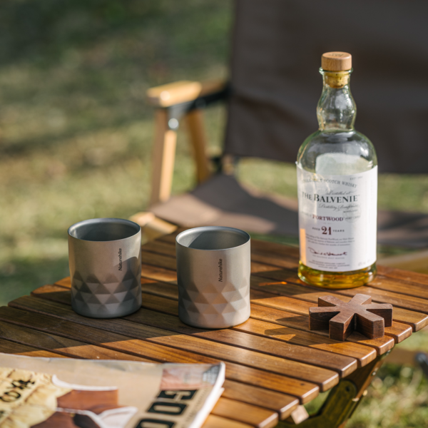 Naturehike Serie-Titano Taza de titanio ultraligera para acampada, tasa portátil de alta capacidad de 280ml, para viaje y aire libre.