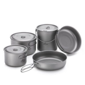 Naturehike Serie-Titano utensilios de cocina ligeros de titanio de alta resistencia, olla de Picnic para acampar al aire libre, sartén portátil, función de autolimpieza