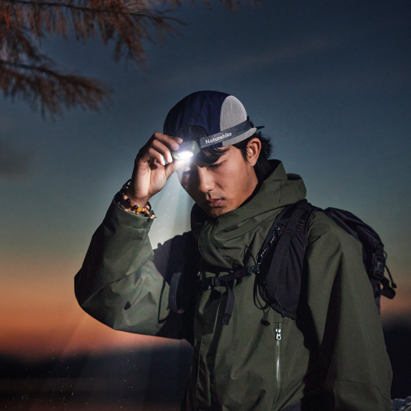 Naturehike Serie-Xingyu Faro de cabeza delantero ultraligero para acampada, linterna de 5 modos, luz roja de emergencia SOS, portátil, resistente al agua IP65