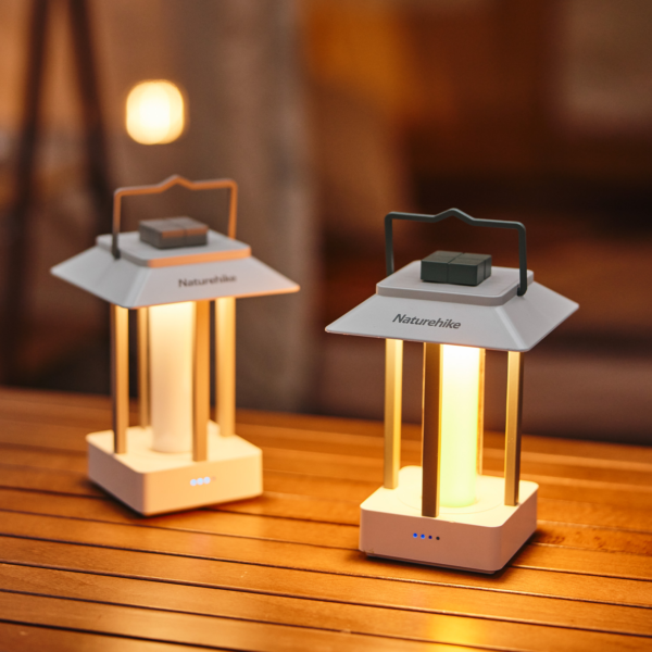 Naturehike Serie-Yuege Lámpara cuadrada para acampar, luz impermeable portátil para exteriores, 3 engranajes, atmósfera ajustable, lámpara colgante tipo C, carga