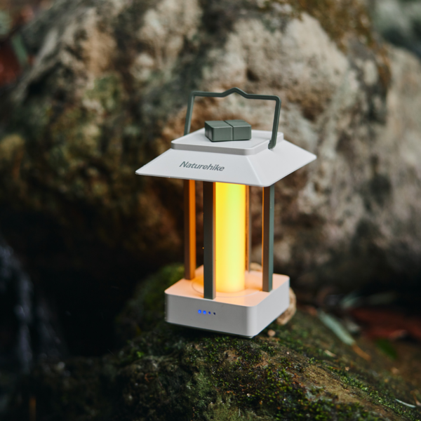 Naturehike Serie-Yuege Lámpara cuadrada para acampar, luz impermeable portátil para exteriores, 3 engranajes, atmósfera ajustable, lámpara colgante tipo C, carga