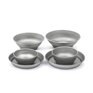 Naturehike Serie-titano cubiertos de titanio portátil para exteriores, Bowl, Tazón, plato, vajilla para comida, senderismo, Picnic, viajes