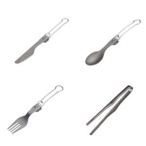 Naturehike Serie-titano vajilla plegable de titanio para acampar, cuchillo ligero, tenedor, cuchara, pinza de servir, vajilla portátil para exteriores, utensilios para acampar al aire libre