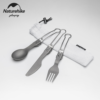 Naturehike Serie-titano vajilla plegable de titanio para acampar, cuchillo ligero, tenedor, cuchara, pinza de servir, vajilla portátil para exteriores, utensilios para acampar al aire libre