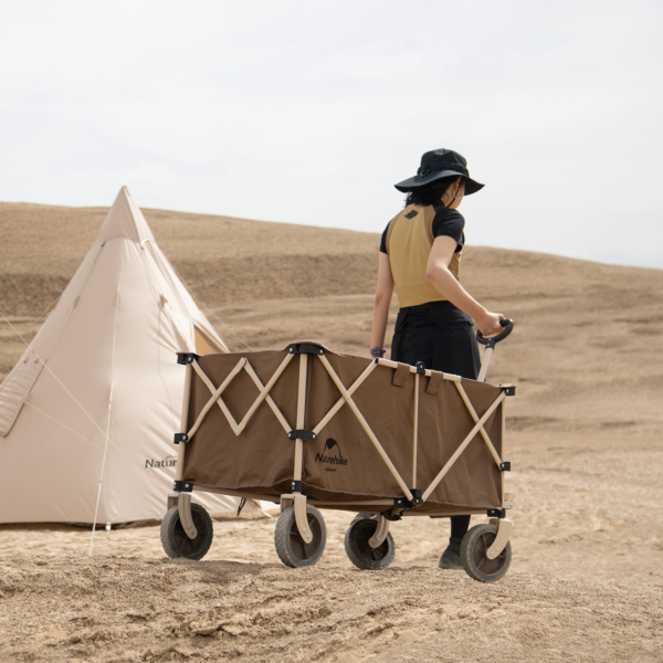 NaturehikeSerie-Qingzhe TC02 carrito plegable de gran capacidad, carretilla portátil de gran capacidad de carga de 193L, 80KG, cuatro ruedas, para acampar, Picnic