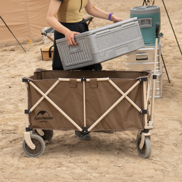 NaturehikeSerie-Qingzhe TC02 carrito plegable de gran capacidad, carretilla portátil de gran capacidad de carga de 193L, 80KG, cuatro ruedas, para acampar, Picnic