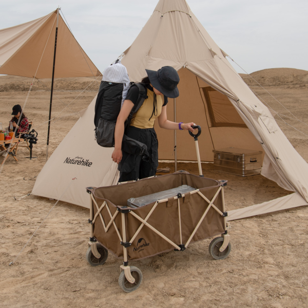 NaturehikeSerie-Qingzhe TC02 carrito plegable de gran capacidad, carretilla portátil de gran capacidad de carga de 193L, 80KG, cuatro ruedas, para acampar, Picnic