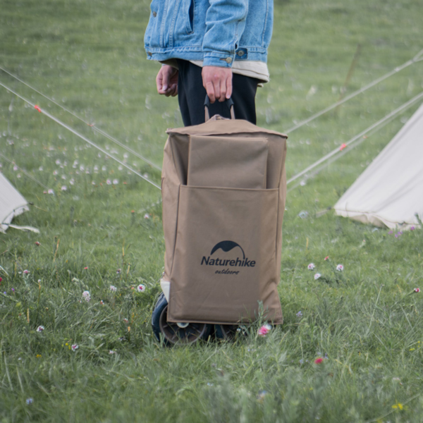 Naturehike Serie-Qingzhe con gran ruedas carrito plegable de gran capacidad, carretilla portátil de gran capacidad de carga de 210L, 80KG, Con cuatro ruedas Off-Road, para acampar, Picnic