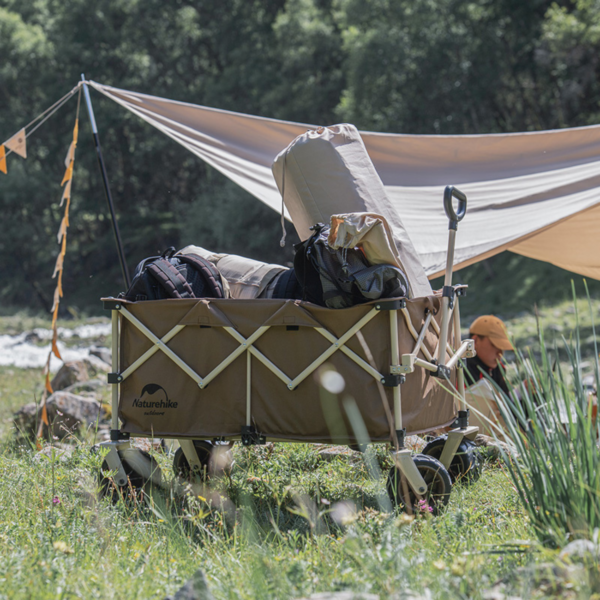 Naturehike Serie-Qingzhe con gran ruedas carrito plegable de gran capacidad, carretilla portátil de gran capacidad de carga de 210L, 80KG, Con cuatro ruedas Off-Road, para acampar, Picnic