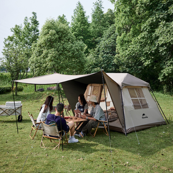 Naturehike Village 5.0 Carpa Automática De Campaña Con Toldo Exterior, Para 4 Personas Para Acampar, Viajes Al Aire Libre, Picnics
