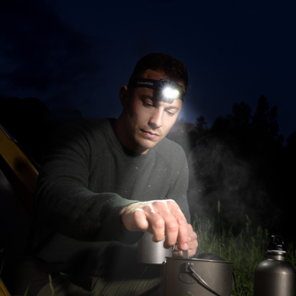 Naturehike Faro de cabeza Ip68 para aire libre, ultraligera, alta resistencia al agua, a prueba de polvo, linterna de senderismo, viaje, pesca portátil, faro para correr nocturno 2.7W, 10-300LM